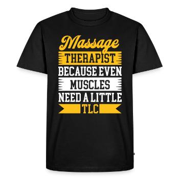 Massothérapeute, thérapeute, massothérapeute agréé - T-shirt Premium bio Homme - noir - Devant - Nico (187cm)