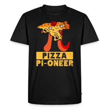 Pi Day Pizza Pi Symbol Math Number - Men's Premium Organic T-Shirt - black - Front - Nico (187cm)