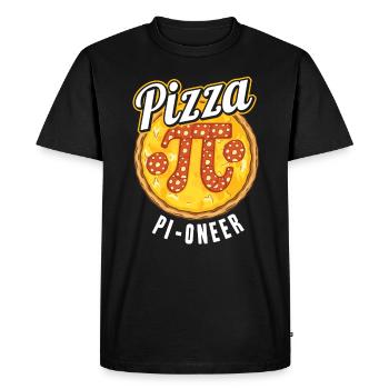 Pi Day Pizza Pi Symbol Math Number - Men's Premium Organic T-Shirt - black - Front - Nico (187cm)