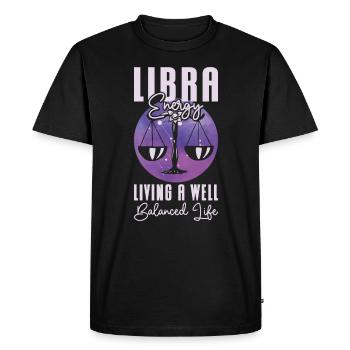Zodiaque astrologique de l’énergie de la Balance - T-shirt Premium bio Homme - noir - Devant - Nico (187cm)