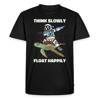 Astronaute de l’espace Animaux sauvages flottants Reptile - T-shirt Premium bio Homme - noir - Devant - Nico (187cm)