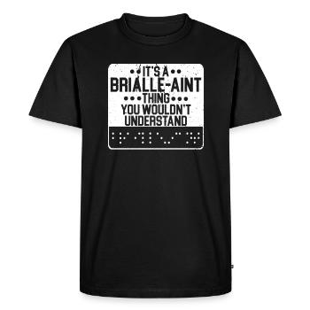 Braille Blind Blindness Awareness Visually - Men's Premium Organic T-Shirt - black - Front - Nico (187cm)