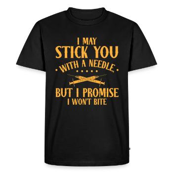 Phlébotomiste Phlébotomie Infirmière Tech - T-shirt Premium bio Homme - noir - Devant - Nico (187cm)