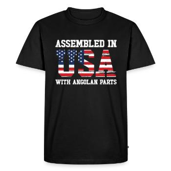 Né en Angola, Angola, Américain, États-Unis - T-shirt Premium bio Homme - noir - Devant - Nico (187cm)