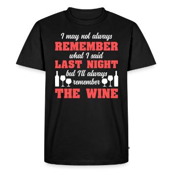 Wine Drinking Wine Tasting Wine Lover - Men's Premium Organic T-Shirt - black - Front - Nico (187cm)