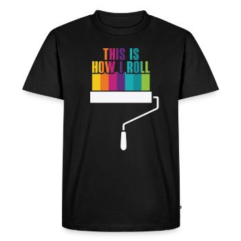 Peintre Peinture Peintre Professionnel Maître Peintre - T-shirt Premium bio Homme - noir - Devant - Nico (187cm)