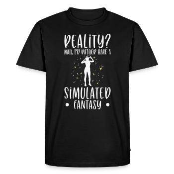 Simulation Fantasy Réalité Science-Fiction - T-shirt Premium bio Homme - noir - Devant - Nico (187cm)