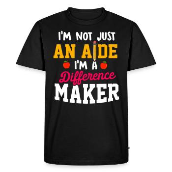 Aide-éducateur de l’enseignant - T-shirt Premium bio Homme - noir - Devant - Nico (187cm)