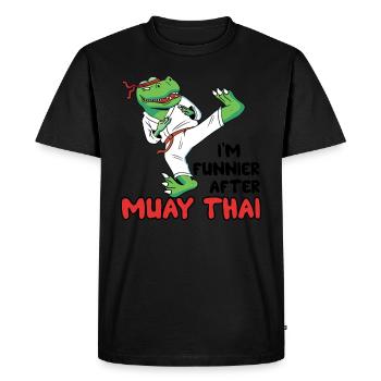 Muay Thai Coach Kickboxing Instructor Funny - Men's Premium Organic T-Shirt - black - Front - Nico (187cm)