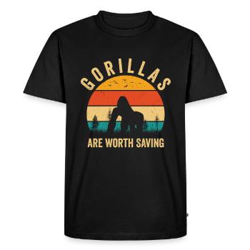 World Wildlife Day Gorilla Wildlife Animal - Men's Premium Organic T-Shirt - black - Front - Nico (187cm)
