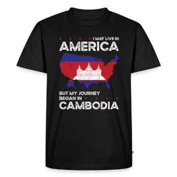 Born Cambodian Cambodia American USA Citizenship - Men's Premium Organic T-Shirt - black - Front - Nico (187cm)