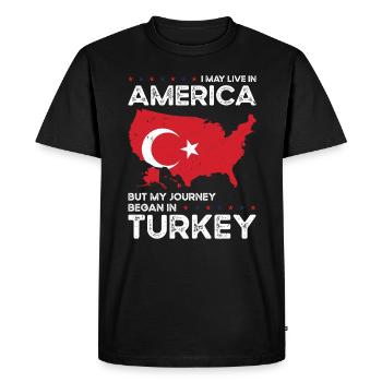 Born Turkish Turkey American USA Citizenship - Men's Premium Organic T-Shirt - black - Front - Nico (187cm)