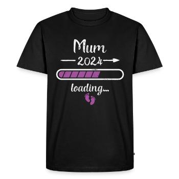 Mum 2024 Loading Pregnancy Mother Mommy Mom Birth - Men's Premium Organic T-Shirt - black - Front - Nico (187cm)