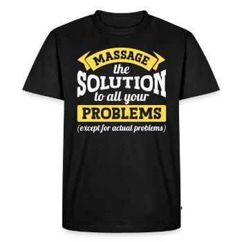 Massothérapeute, thérapeute, massothérapeute agréé - T-shirt Premium bio Homme - noir - Devant - Nico (187cm)