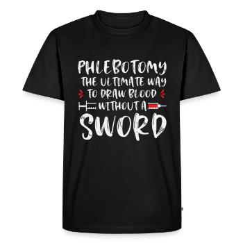 Phlébotomiste Phlébotomie Infirmière Tech - T-shirt Premium bio Homme - noir - Devant - Nico (187cm)