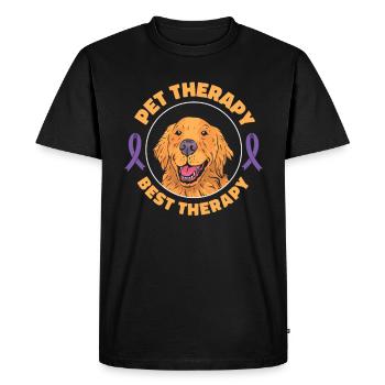 Alzheimer's Awareness Pet Purple Ribbon Paws - Men's Premium Organic T-Shirt - black - Front - Nico (187cm)