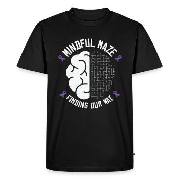 Cerveau du ruban violet de sensibilisation à la maladie d’Alzheimer - T-shirt Premium bio Homme - noir - Devant - Nico (187cm)