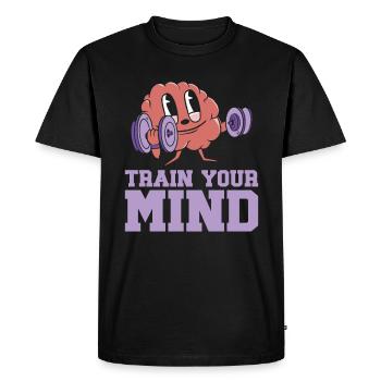 Alzheimer's Awareness Brain Mental Health - Men's Premium Organic T-Shirt - black - Front - Nico (187cm)