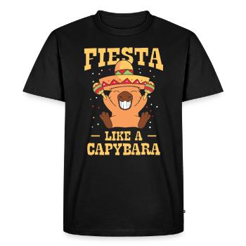 Capybara Mariachi Cinco de Mayo Fiesta - T-shirt Premium bio Homme - noir - Devant - Nico (187cm)