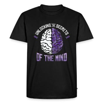 Sensibilisation à la maladie d’Alzheimer Santé mentale du cerveau - T-shirt Premium bio Homme - noir - Devant - Nico (187cm)