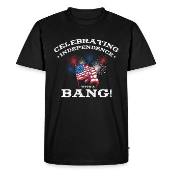 Indépendance des États-Unis Patriotic American - T-shirt Premium bio Homme - noir - Devant - Nico (187cm)