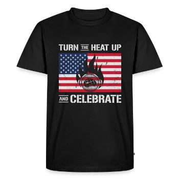 Barbecue de l’indépendance des États-Unis Drapeau américain - T-shirt Premium bio Homme - noir - Devant - Nico (187cm)
