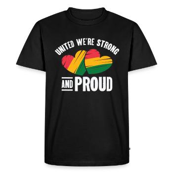 Black Story Juneteenth Solidarité - T-shirt Premium bio Homme - noir - Devant - Nico (187cm)