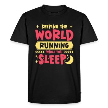 Service de cimetière des travailleurs de nuit - T-shirt Premium bio Homme - noir - Devant - Nico (187cm)