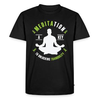 Mental Health Yoga Meditation Awareness Month - Men's Premium Organic T-Shirt - black - Front - Nico (187cm)