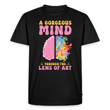Mental Health Artistic Awareness Month Abstract - Men's Premium Organic T-Shirt - black - Front - Nico (187cm)