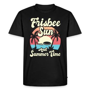 Frisbee Tropical Summer Vacation Flying Disc Sport - Men's Premium Organic T-Shirt - black - Front - Nico (187cm)