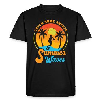 Frisbee Tropical Summer Vacation Flying Disc Sport - Men's Premium Organic T-Shirt - black - Front - Nico (187cm)