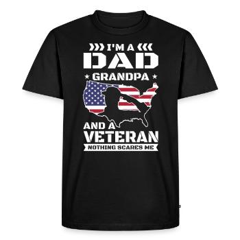 Vétéran États-Unis Vétérans américains Papa Grand-père Rien - T-shirt Premium bio Homme - noir - Devant - Nico (187cm)