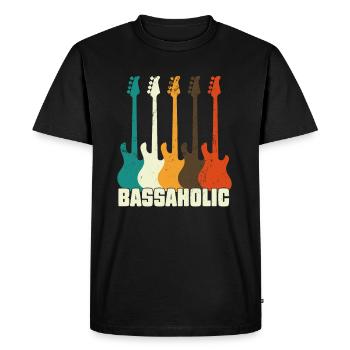Bassiste Bassaholic Bassiste Guitariste - T-shirt Premium bio Homme - noir - Devant - Nico (187cm)