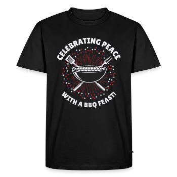 Barbecue de l’indépendance des États-Unis Drapeau américain - T-shirt Premium bio Homme - noir - Devant - Nico (187cm)