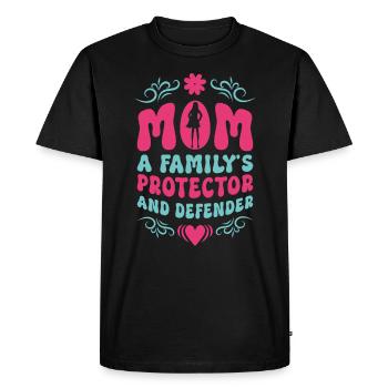 Fête des mères Super Mama Super-héroïne Mamie Héroïne - T-shirt Premium bio Homme - noir - Devant - Nico (187cm)
