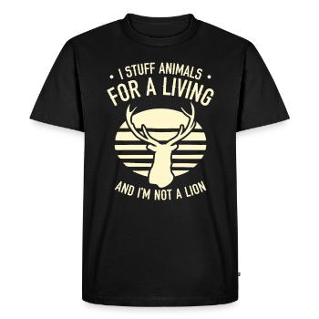 Taxidermiste Remplissage d’assemblage de taxidermie - T-shirt Premium bio Homme - noir - Devant - Nico (187cm)