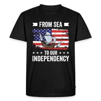 USA Independence Military Heroes Soldier Freedom - Men's Premium Organic T-Shirt - black - Front - Nico (187cm)