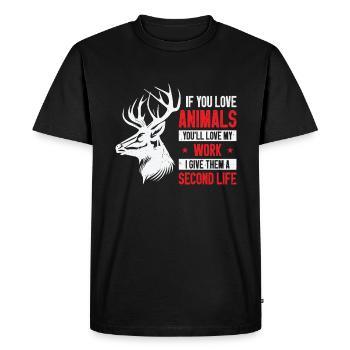 Taxidermiste Remplissage d’assemblage de taxidermie - T-shirt Premium bio Homme - noir - Devant - Nico (187cm)