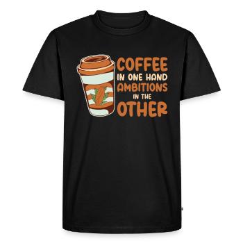 Ambition Objectif Café Amateur Citations de motivation - T-shirt Premium bio Homme - noir - Devant - Nico (187cm)