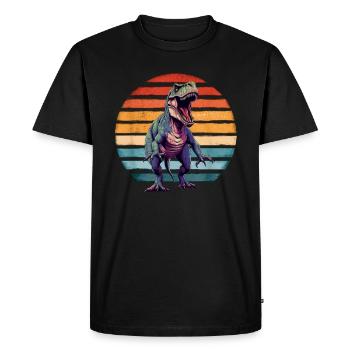 T-Rex Dinosaure Dino Paléontologie Paléontologie - T-shirt Premium bio Homme - noir - Devant - Nico (187cm)