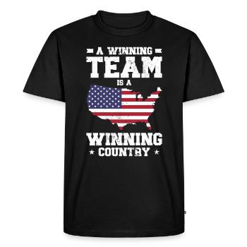 Indépendance des États-Unis Liberté du drapeau américain - T-shirt Premium bio Homme - noir - Devant - Nico (187cm)