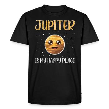 Passionné de l’exploration spatiale Jupiter - T-shirt Premium bio Homme - noir - Devant - Nico (187cm)