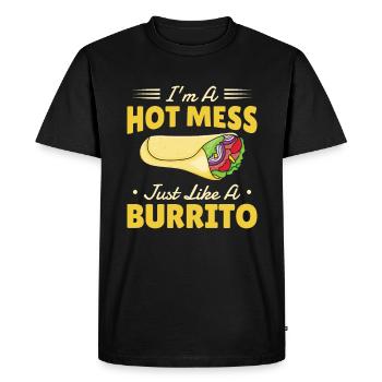 Burrito Mexican Food Lover - Men's Premium Organic T-Shirt - black - Front - Nico (187cm)