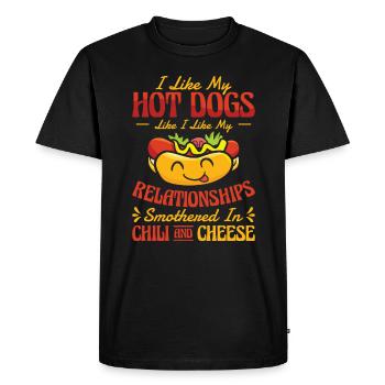Chili Dog Hot dog Sausage Fastfood - Men's Premium Organic T-Shirt - black - Front - Nico (187cm)