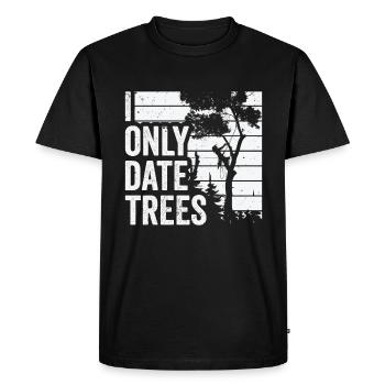 Arboriculteur, coupe-arbres, tronçonneuse, bûcheron - T-shirt Premium bio Homme - noir - Devant - Nico (187cm)