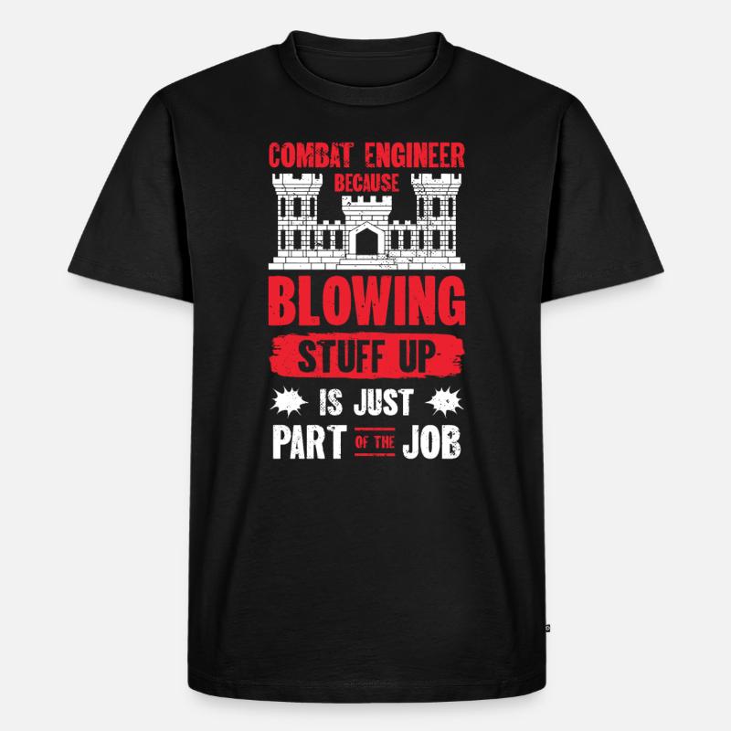Combat Engineer Engineering Armee - Männer Premium Bio T-Shirt - Schwarz