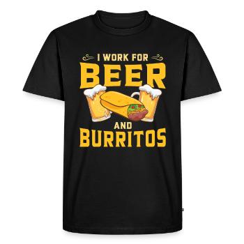 Burrito Mexican Food Lover - Men's Premium Organic T-Shirt - black - Front - Nico (187cm)