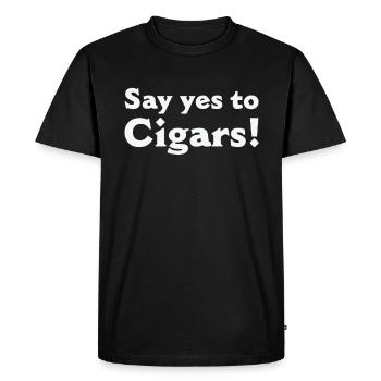 Cigar Smoking Cigars Smoker - Men's Premium Organic T-Shirt - black - Front - Nico (187cm)