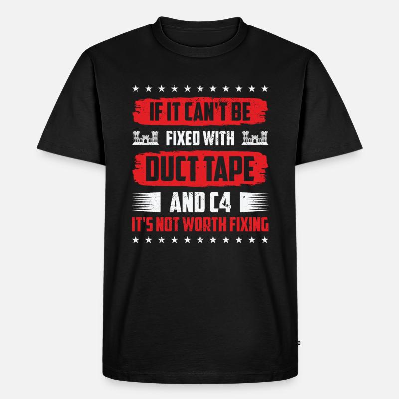 Combat Engineer Engineering Armee - Männer Premium Bio T-Shirt - Schwarz